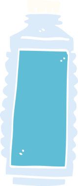 Bir insan tarafından çizilmiş karikatür su şişesi.