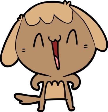 Bir insan tarafından çizilmiş şirin bir çizgi film köpeği.