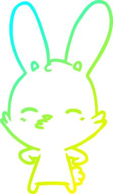 Bir insan tarafından çizilmiş garip bir tavşan çizgi filmi.