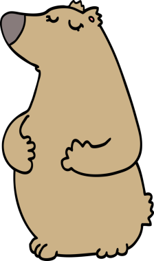 Bir insan tarafından çizilmiş çizgi film ayısı.