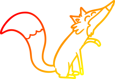 Bir insan tarafından çizilmiş bir tilkinin sıcak çizgi çizimi