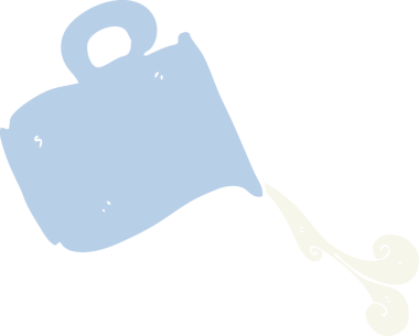 Bir insan tarafından çizilmiş süt sürahisinin düz renk çizimi