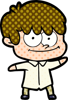 Bir insan tarafından çizilmiş mutlu çizgi film adamı.