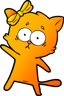 Bir insan tarafından çizilmiş çizgi film kedisi.