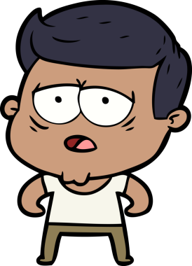 Bir insan tarafından çizilmiş yorgun bir adam.