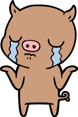 Bir insan tarafından çizilmiş domuz ağlaması.