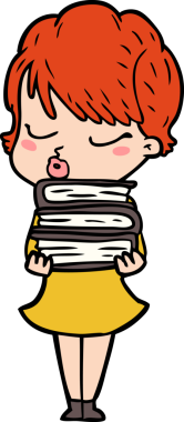 Bir insan tarafından çizilmiş gözleri kapalı çizgi film kadını.