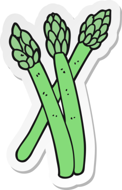 Bir insan tarafından çizilmiş kuşkonmaz yapıştırması.