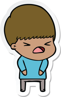 Bir insan tarafından çizilmiş bir karikatür çıkartması.