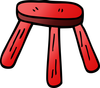 karikatür bir insan tarafından çizilmiş alçak tabure