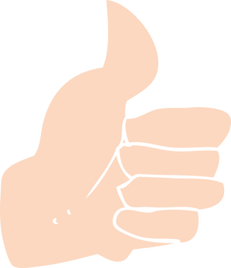 Bir insan tarafından çizilmiş başparmağın düz renk çizimi