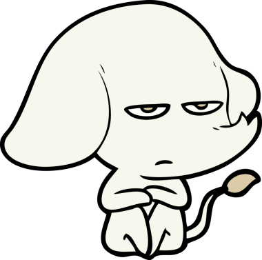 Bir insan tarafından çizilmiş kızgın bir fil.