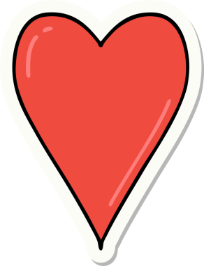 Bir insan tarafından çizilmiş geleneksel bir kalp şeklinde dövme çıkartması.