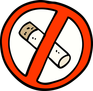 El çizimi karikatür. Bir insan tarafından çizilmiş sigara işareti yok.
