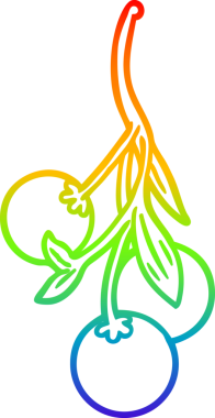 Gökkuşağı gradyan çizgi çizimi Bir insan tarafından çizilmiş ökseotu