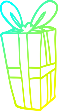 Soğuk gradyan çizgisi bir insan tarafından çizilmiş bir karikatür Noel hediyesi.