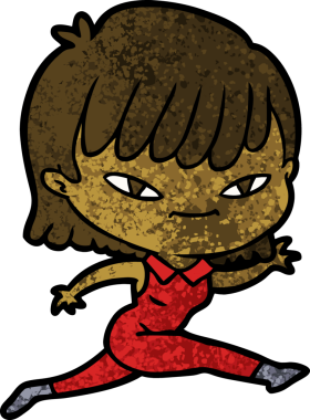 Bir insan tarafından çizilmiş karikatür kadın.