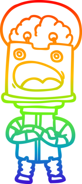 gökkuşağı gradyan çizgisi bir insan tarafından çizilmiş robot çizgi