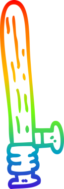 Bir insan tarafından çizilmiş bir polis copunun gökkuşağı gradyanı çizimi