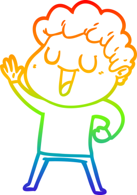 gökkuşağı gradyan çizimi bir insan tarafından çizilen dalgalı karikatür adam