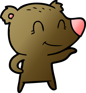 Bir insan tarafından çizilmiş dost canlısı ayı çizgi filmi.