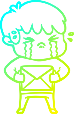 Bir insan tarafından çizilmiş ağlayan çizgi film çocuğu çizimi.