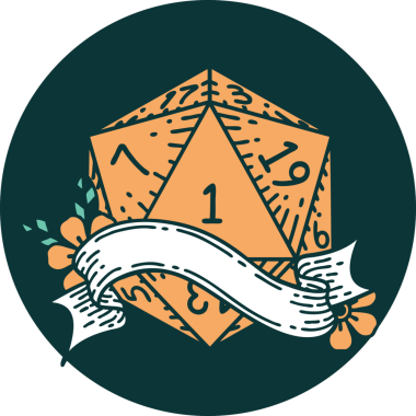 Bir insan tarafından çizilen bir d20 zar atma ikonu