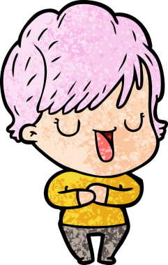 Bir insan tarafından çizilmiş bir karikatür kadın konuşuyor.