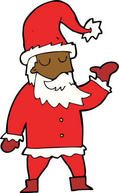 Bir insan tarafından çizilmiş Noel Baba çizgi filmi.