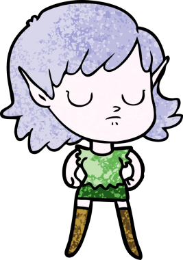 Bir insan tarafından çizilmiş bir elf kızı.