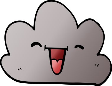 karikatür mutlu gri bulut bir insan tarafından çizilmiş