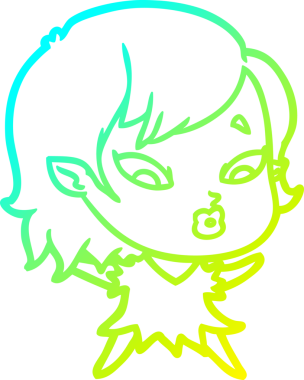 Soğuk gradyan çizgisi, bir insan tarafından çizilmiş şirin bir vampir kız çizgi filmi.