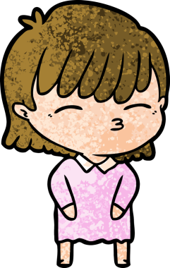 Bir insan tarafından çizilmiş karikatür kadın.