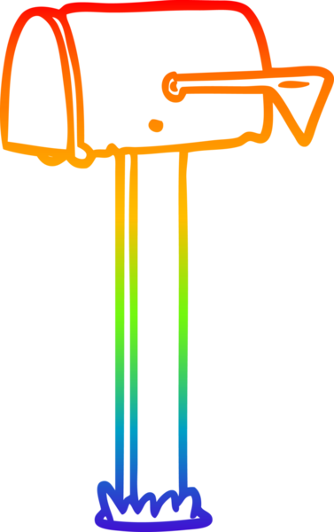 gökkuşağı gradyanı bir insan tarafından çizilmiş bir posta kutusunun çizimi