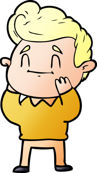 Bir insan tarafından çizilmiş mutlu, şaşırmış çizgi film adamı.