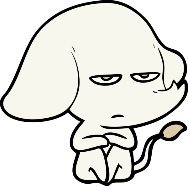 Bir insan tarafından çizilmiş kızgın bir fil.