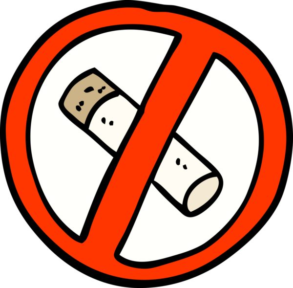 El çizimi karikatür. Bir insan tarafından çizilmiş sigara işareti yok.