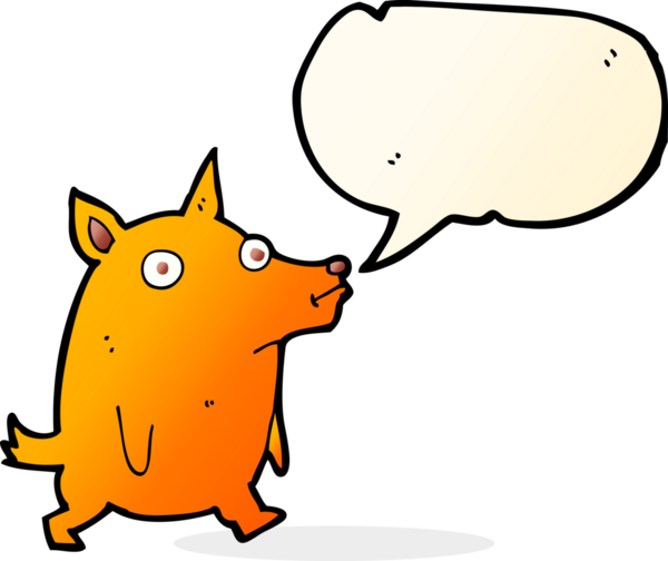 Bir insan tarafından çizilmiş komik, küçük bir köpek.