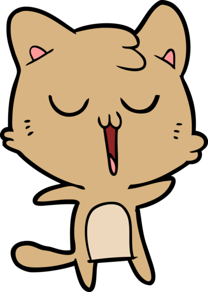 Bir insan tarafından çizilmiş çizgi film kedisi.