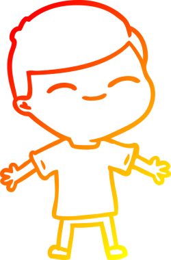 Bir insan tarafından çizilmiş gülümseyen bir çizgi film karakteri çizimi