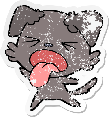 Bir insan tarafından çizilmiş iğrenç bir karikatür çıkartması.