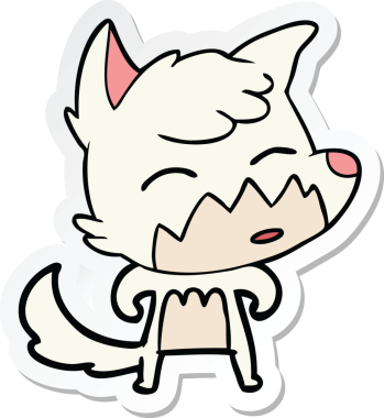 Bir insan tarafından çizilmiş bir tilkinin çıkartması.