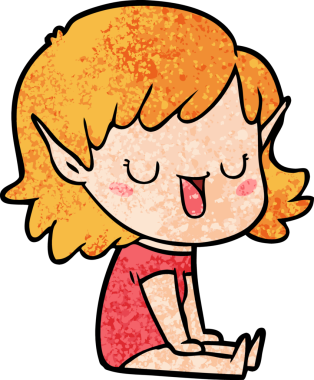 Bir insan tarafından çizilmiş bir elf kızı.