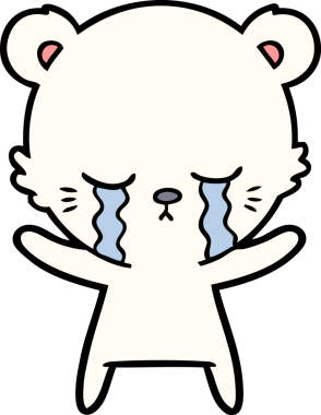 Ağlayan kutup ayısı bir insan tarafından çizilmiş.