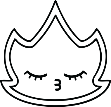 Bir insan tarafından çizilmiş bir ateşin çizgi çizimi