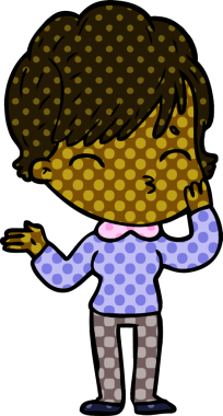 Bir insan tarafından çizilmiş bir çizgi film kadını.