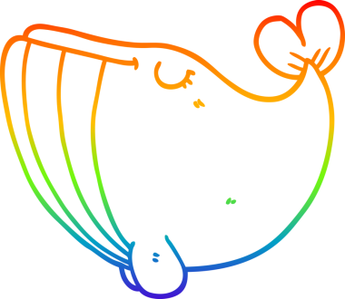 gökkuşağı gradyan çizgisi bir insan tarafından çizilmiş bir karikatür balinası