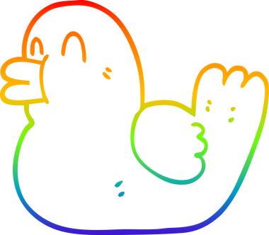 gökkuşağı gradyan çizgi çizimi bir insan tarafından çizilmiş lastik ördek