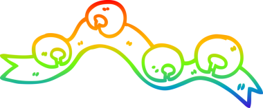 Gökkuşağı gradyan çizgi çizimi bir insan tarafından çizilmiş bir cıngıl çanları