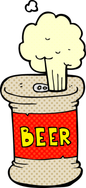 Bir insan tarafından çizilmiş bira kutusu.